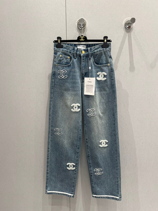 CC Logo Pant Blue Denim Fabric