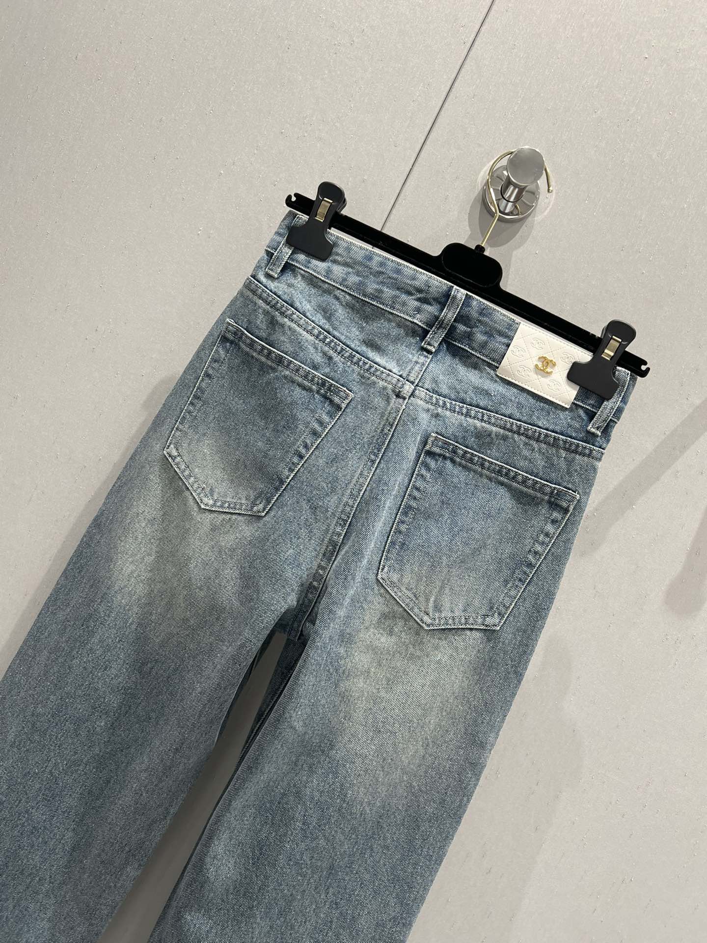 CC Logo Pant Blue Denim Fabric