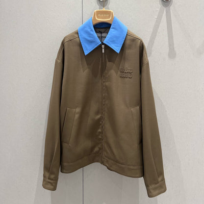 Miu Miu Jacket Brown Blue Wool 209261