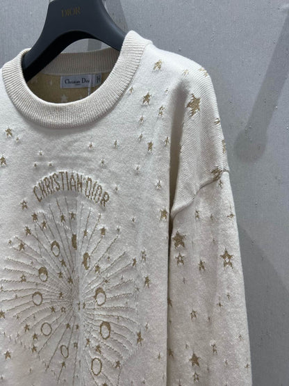 CD Star Sweater Beige Cashmere Jacquard 209709