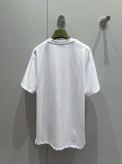 Gucci 25 Print Short Sleeve T-shirt Pink White Cotton