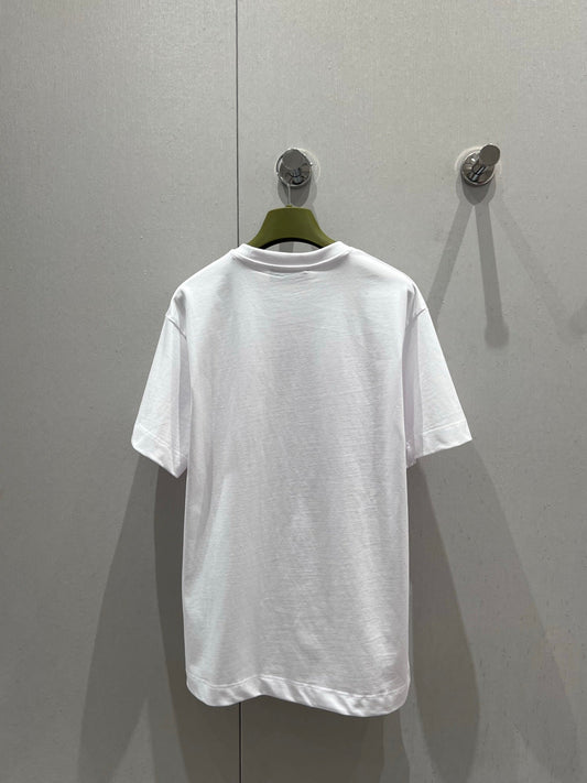 Gucci 25 Striped Logo Print Short-sleeved T-shirt White Red Cotton