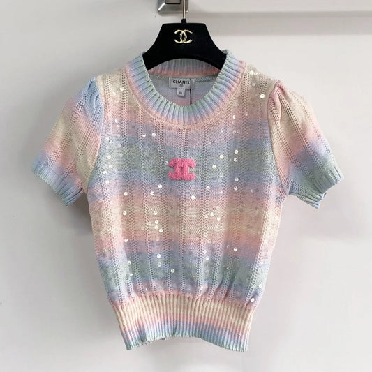 Chanel 2026 Short-sleeved Shirt Multicolor Cotton Nitrile