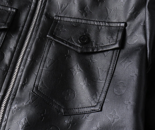 LV SHIRT JACKET IN BLACK MONOGRAM EMBOSSED CALFSKIN 238993