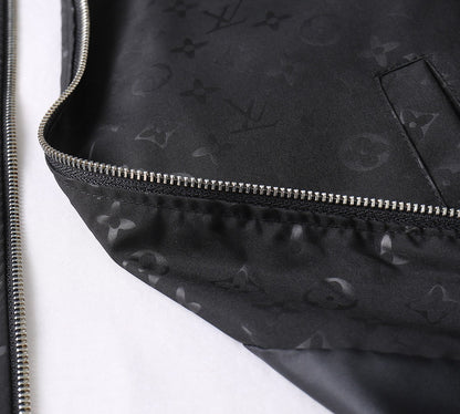LV HOODED JACKET BLACK MIX WHITE MONOGRAM 239001