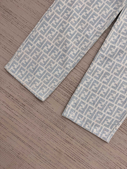 FF Light Blue Monogram Denim Jean