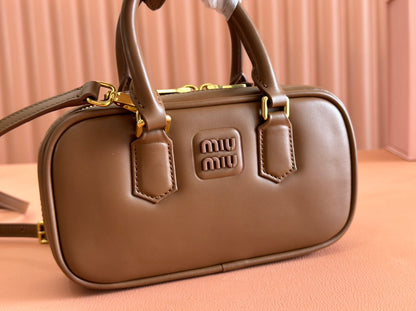 Miu Miu 19 Arcadie Brown leather bag Briarwood 239709