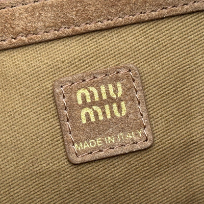 Miu Leather Bucket Bag 23cm Powder Pink Grain Cowhide