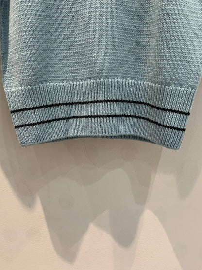 CD 25 Lucky Star Knit Top Blue-green Sheep wool