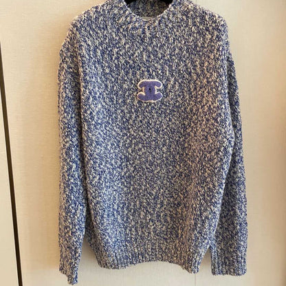 CC Sweater In Blue Mix White Wool