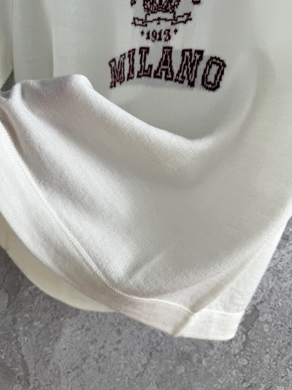 Prada Knitted Top White mix Red Cashmere