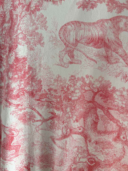 CD Animal T-shirt Pink Cotton Linen