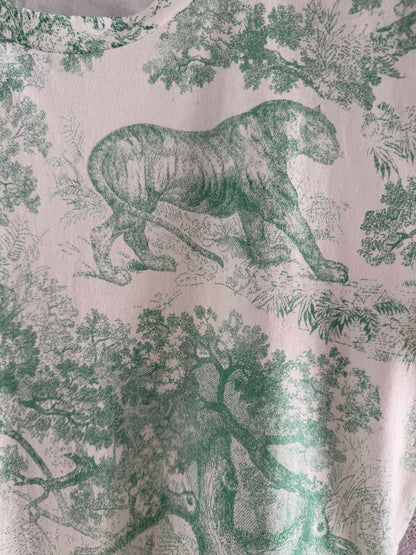 CD Animal T-shirt Green Cotton Linen