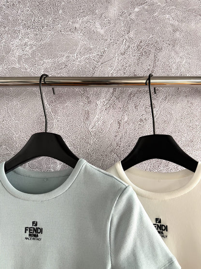 Fendi Embroidered T-shirt Cotton