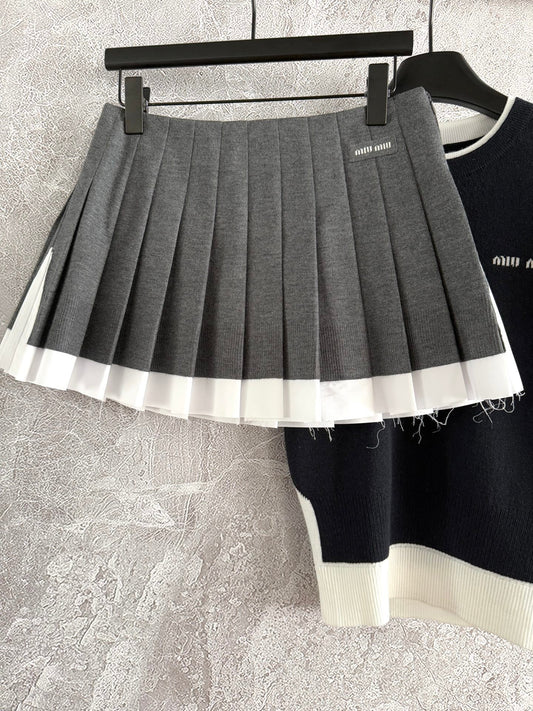 Miu Miu Set Black Gray White Polin Cotton