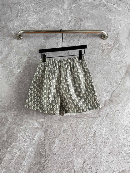 CD Monogram Culottes Gray mix Beige Polyester