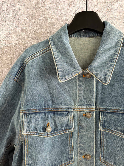 CD Lion Denim Jacket Blue Cotton