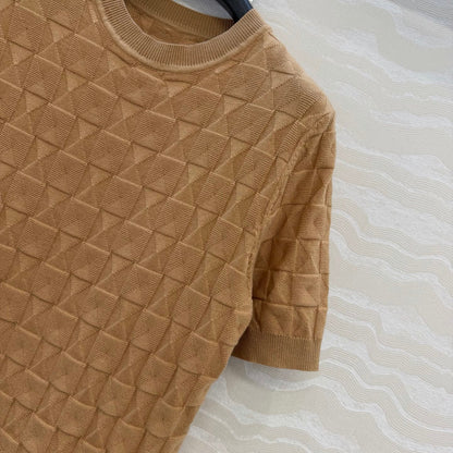 HM "Medor" Short-Sleeve Cardigan Brown Wool