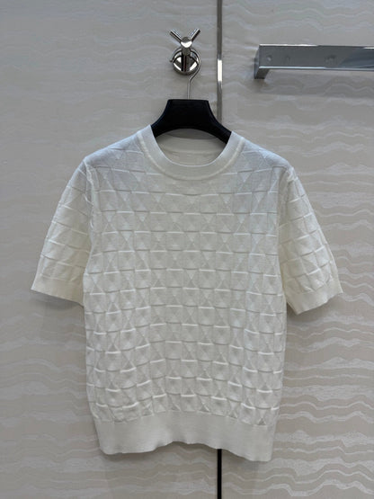 HM "Medor" Short-Sleeve Cardigan White Wool