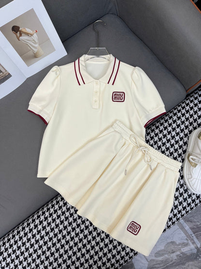 Miu 25C Polo Shirt Mix Short Skirt 228562