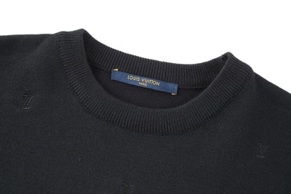 LV Minimalist Design T- shirt Black Coton Spandex