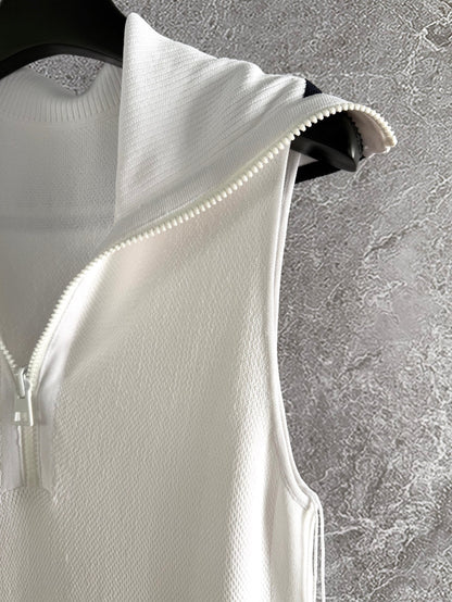 CD Collar Dress White Viscose