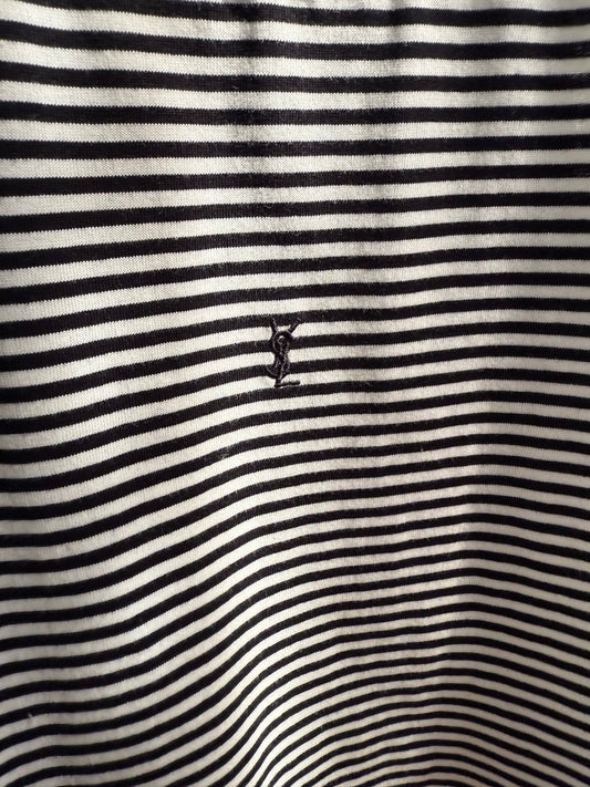 YSL Striped Vest Black mix White Cotton Polyester