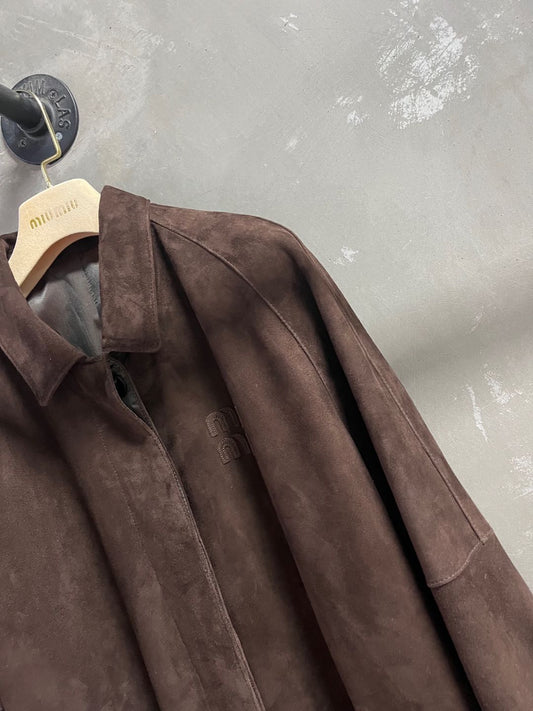 Miu Miu 2025 Jacket Brown Sheepskin Suede