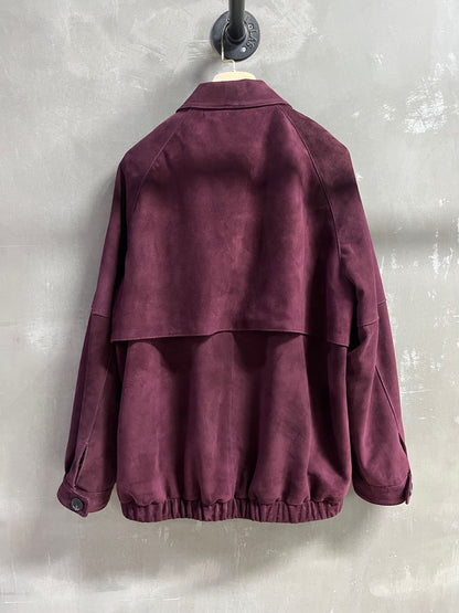 Miu Miu 2025 Jacket Burgundy Sheepskin Suede