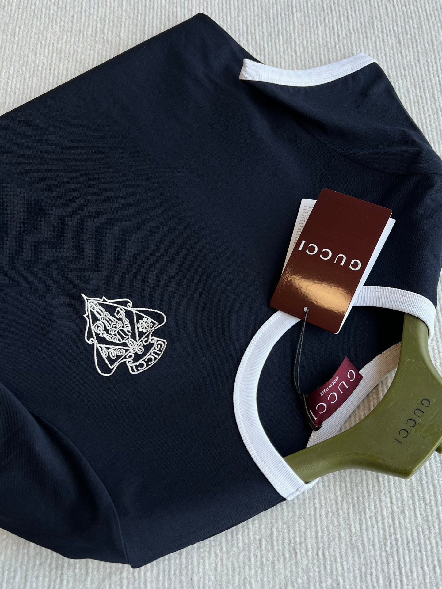 Gucci 25 Threaded Round Neck Short Sleeves T-shirt Blue Cotton