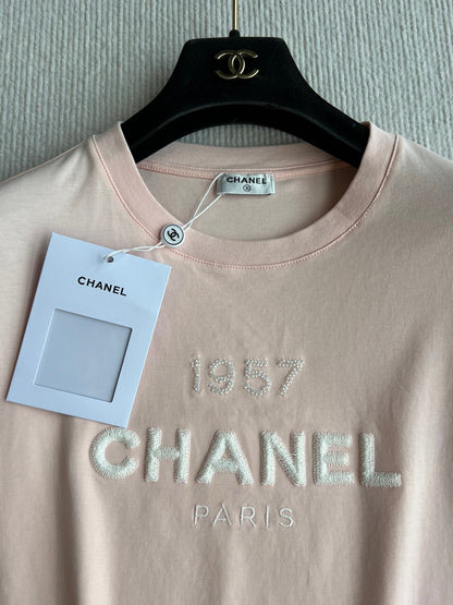 CC 25 Embroidery Round Neck Sleeved Short Cotton