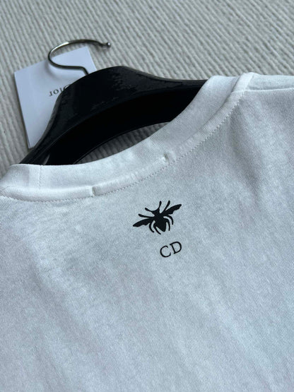 CD 25 Butterfly Short-sleeved T-shirt White