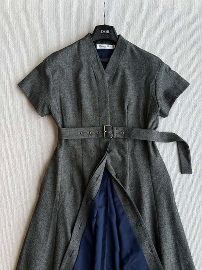 CD 25 Dress Black Gray Polyester Cotton
