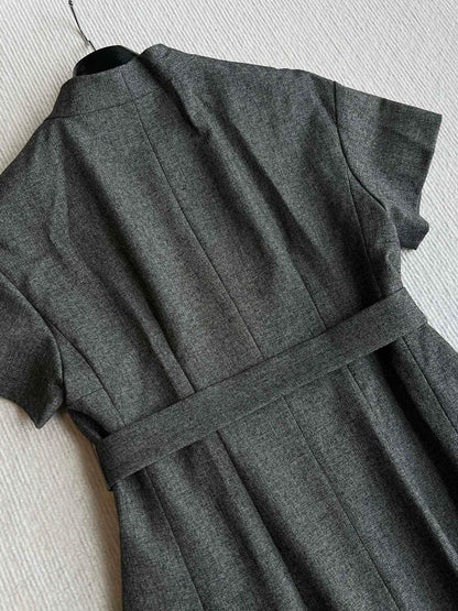 CD 25 Dress Black Gray Polyester Cotton