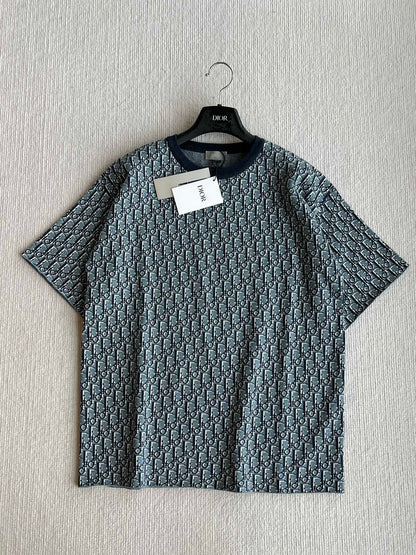 CD 25 Monogram Blue Gray Cotton