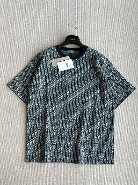 CD 25 Monogram Blue Gray Cotton