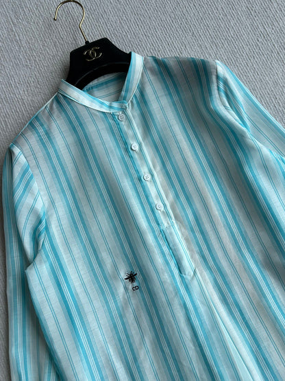 CD 25 Striped Shirt Blue Cotton