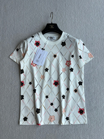 CC 25 Round- Neck T-shirt In White  Cotton 277250