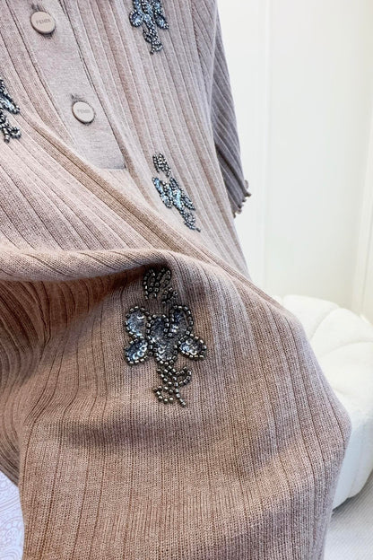 Fendi 25 Beaded Polo shirt Pure Beige Cotton