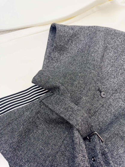 CD 25 Floral V-neck Jacket Gray Cotton