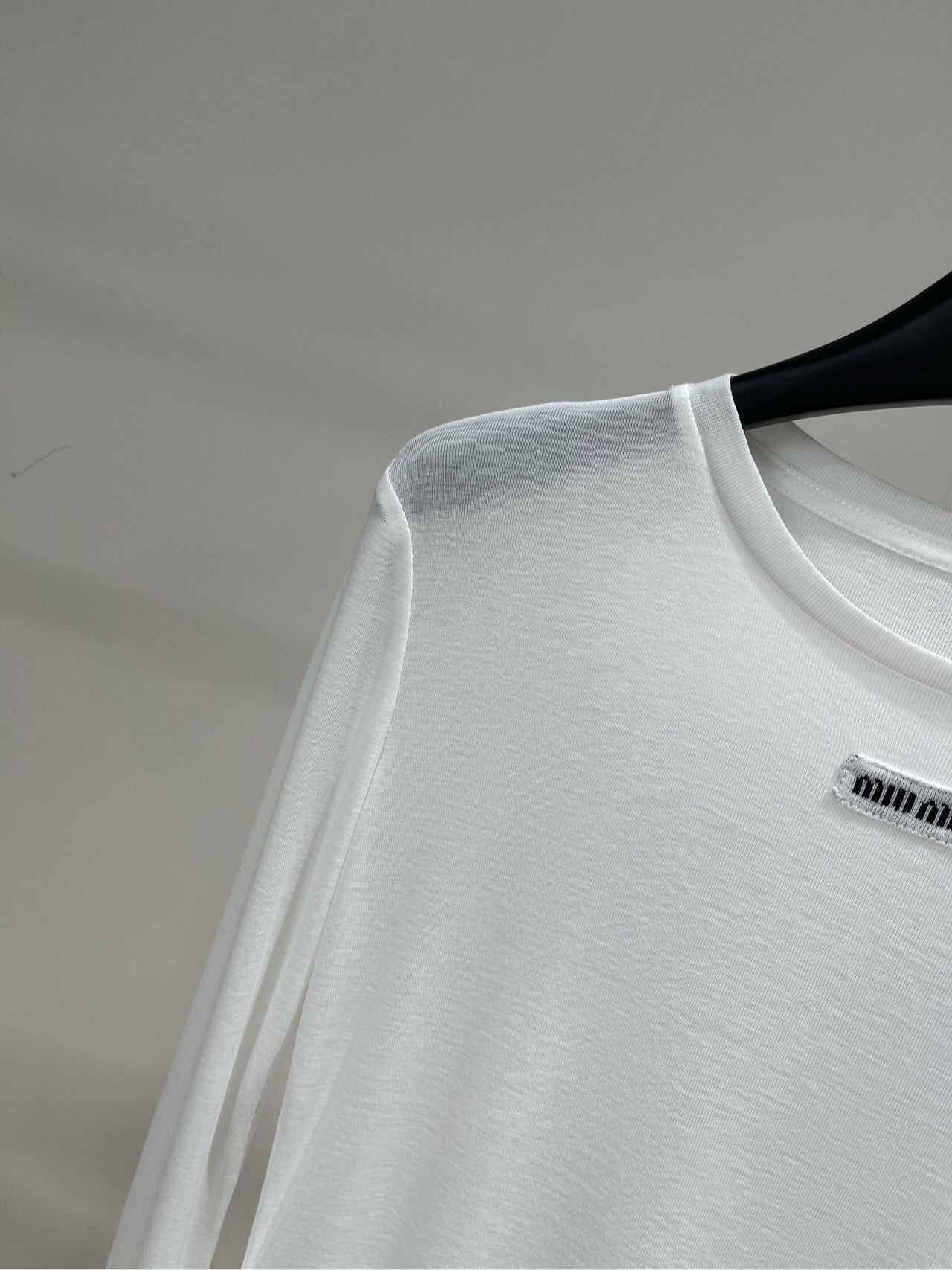 Miu Long-sleeved T-shirt White Cotton 349751