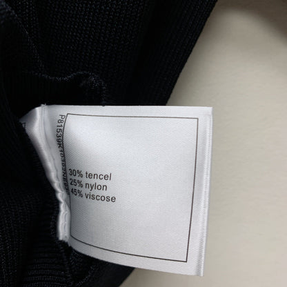 CC 25 Round Neck Knitted Embroidered Logo Top in Black 277581