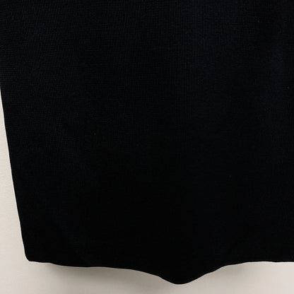 CC 25 Round Neck Knitted Embroidered Logo Vest Dress in Black  277585