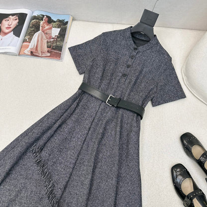 CD 25 Flared Skirt Gray Cotton Wool 599036