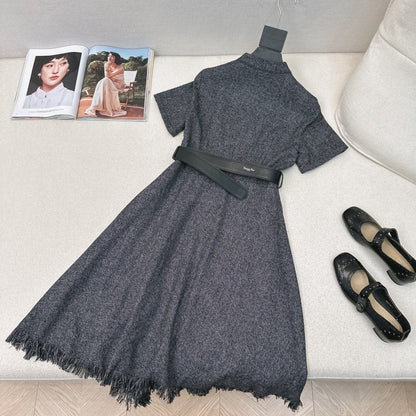 CD 25 Flared Skirt Gray Cotton Wool 599036