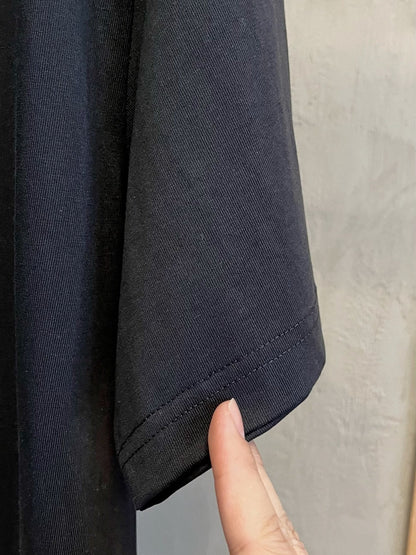 LV T-SHIRT IN BLACK PURE COTTON WITH EMBROIDERED LOGO 238772