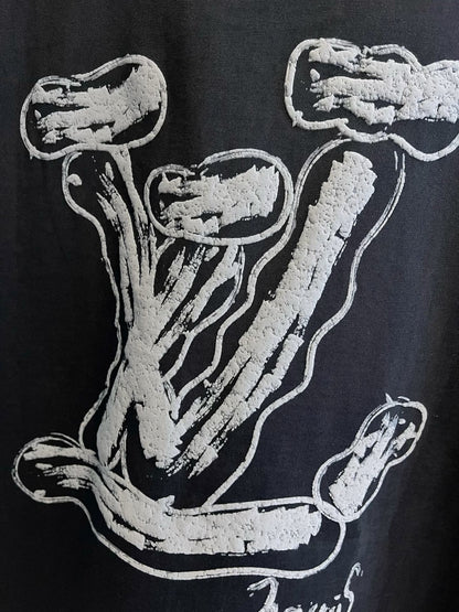 LV T-SHIRT IN BLACK PURE COTTON LOGO PRINT 238774