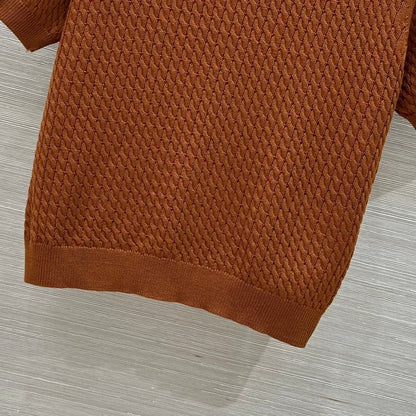 Miu Miu 25 Knitted Top Brown Wool