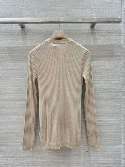 CD 25 V-neck Cardigan Beige Cashmere