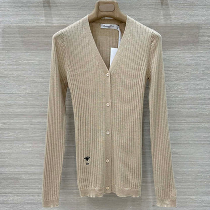 CD 25 V-neck Cardigan Beige Cashmere